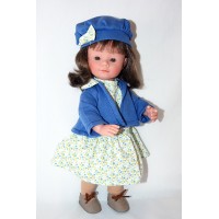 Кукла Мариэтта в цветочном платье и синем жакете 34 см Carmen Gonzalez